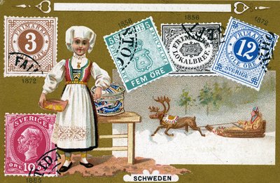 Swedish Postage Stamps, 1897 by European School